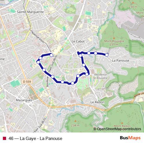 46 bus Line Map