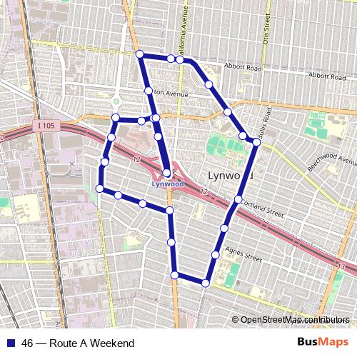 46 bus Line Map