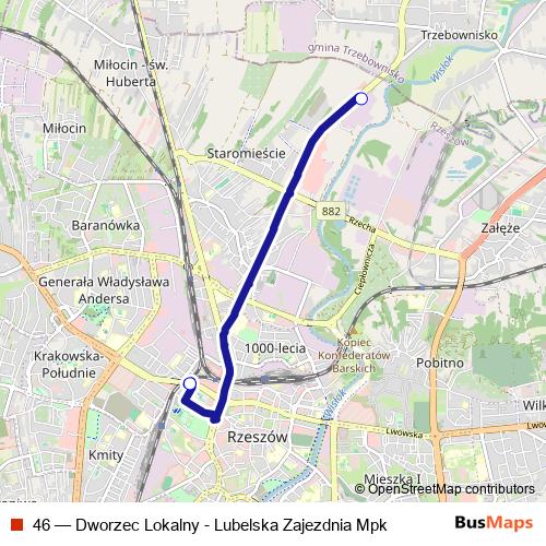 46 bus Line Map