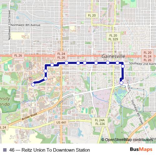46 bus Line Map