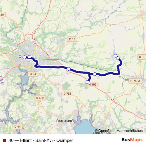 46 bus Line Map