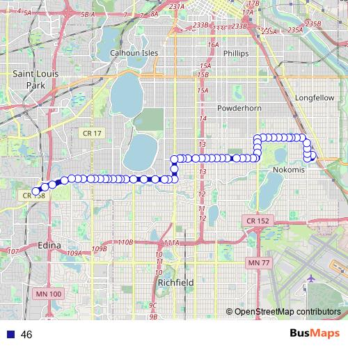 46 bus Line Map