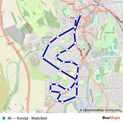46 bus Line Map