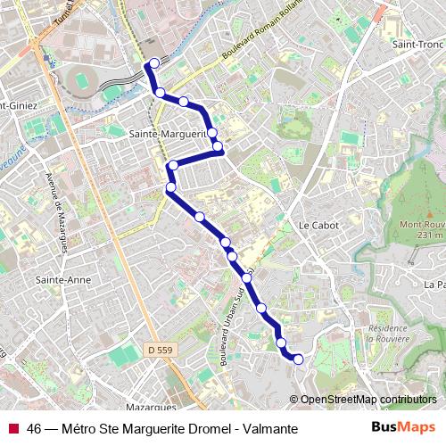 46 bus Line Map
