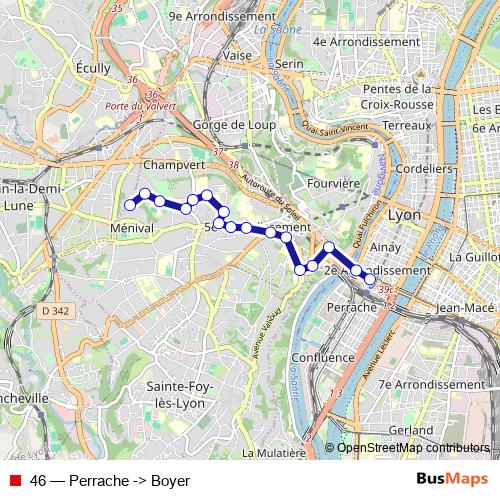 46 bus Line Map