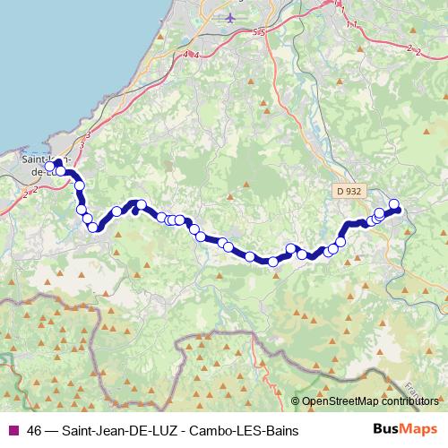 46 bus Line Map