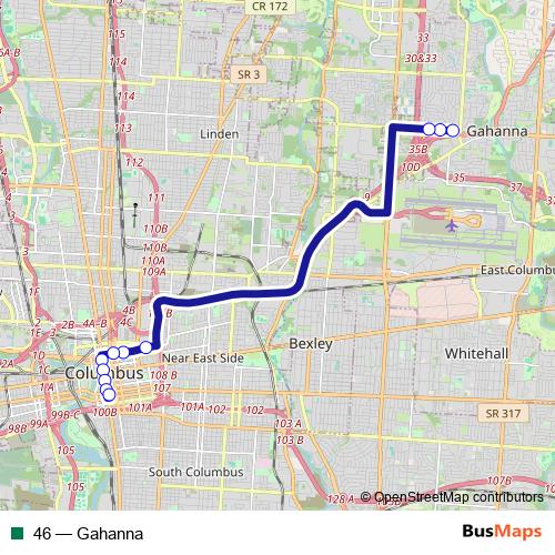 46 bus Line Map