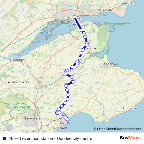 46 bus Line Map