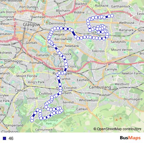 46 bus Line Map