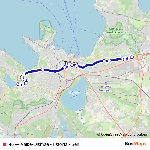 46 bus Line Map