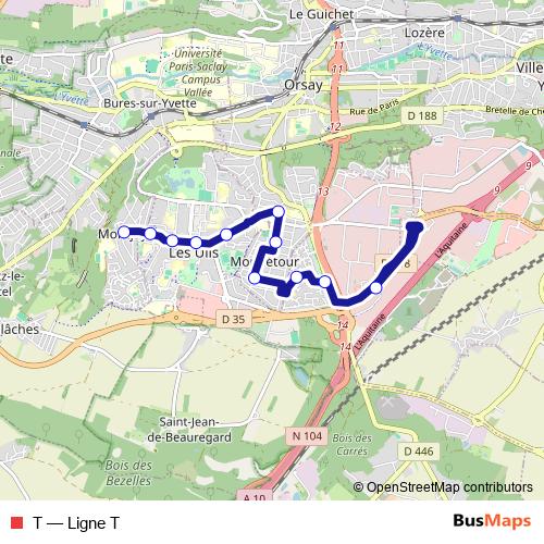 T bus Line Map