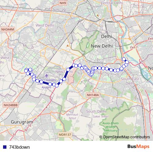 743bdown bus Line Map