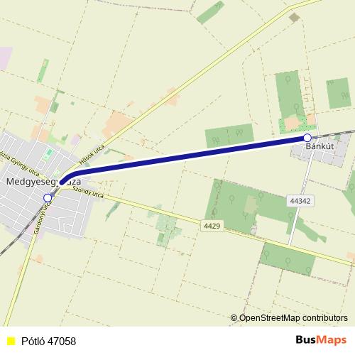 Pótló 47058 bus Line Map