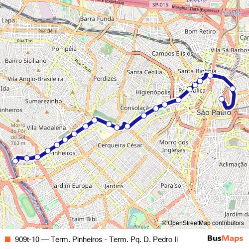 909t-10 bus Line Map
