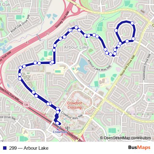 299 bus Line Map