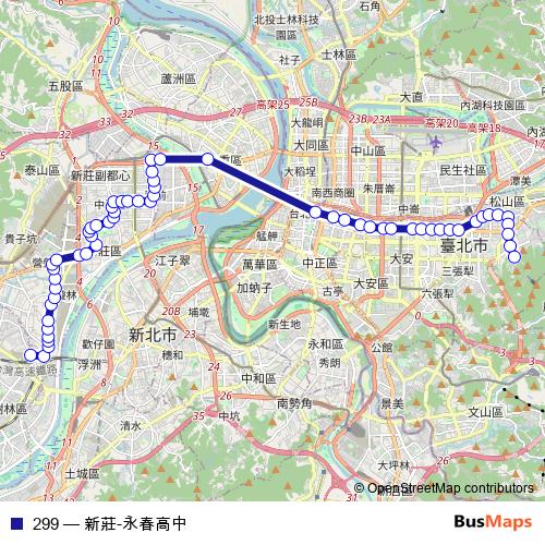 299 bus Line Map