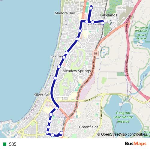 585 bus Line Map