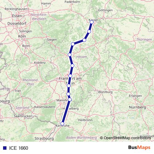 ICE 1660 rail Line Map