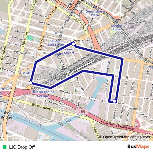 LIC Drop Off bus Line Map