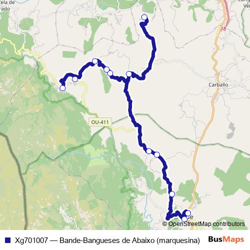 Xg701007 bus Line Map