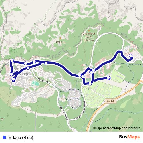 Village (Blue) bus Line Map