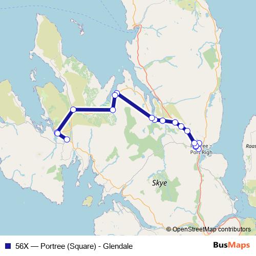 56X bus Line Map