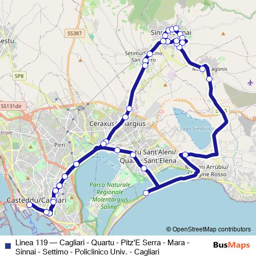 Linea 119 bus Line Map
