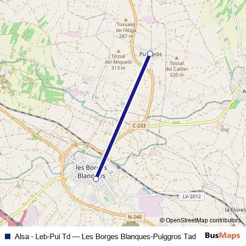 Alsa - Leb-Pui Td bus Line Map