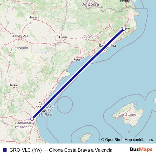 GRO-VLC (Yw) air Line Map