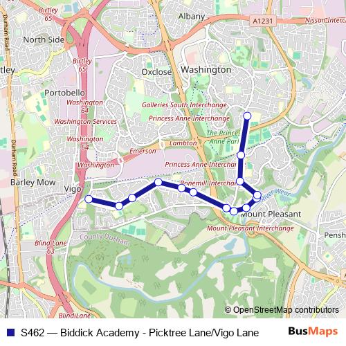 S462 bus Line Map