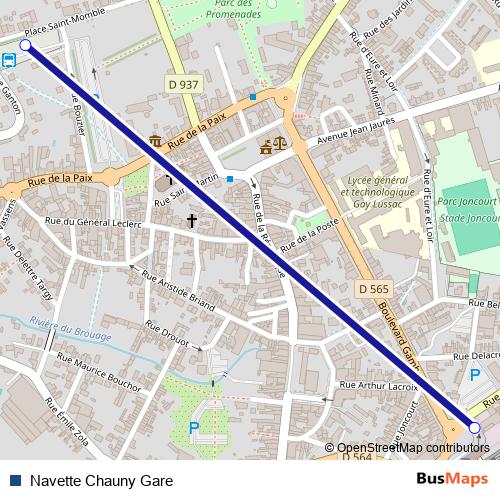Navette Chauny Gare bus Line Map