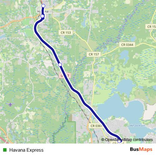 Havana Express bus Line Map