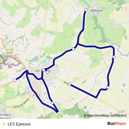 LES Epesses bus Line Map