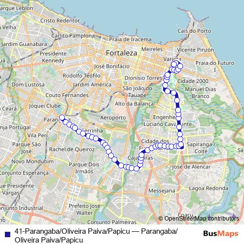 41-Parangaba/Oliveira Paiva/Papicu bus Line Map
