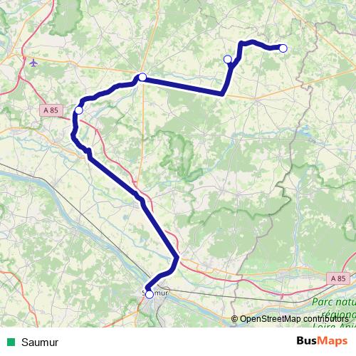 Saumur bus Line Map
