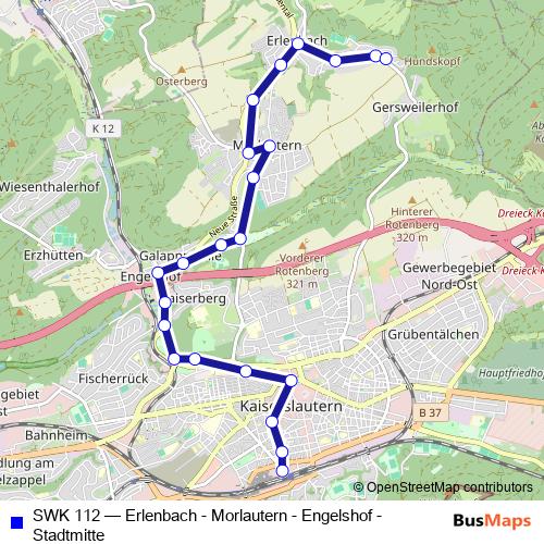 SWK 112 bus Line Map