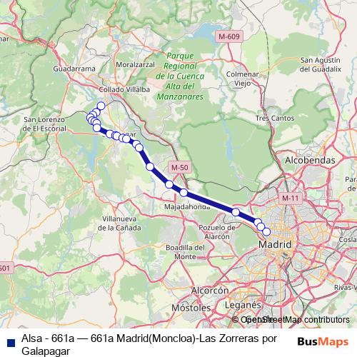 Alsa - 661a bus Line Map