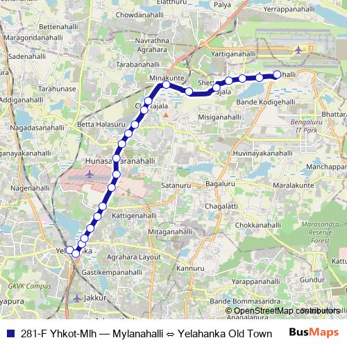 281-F Yhkot-Mlh bus Line Map