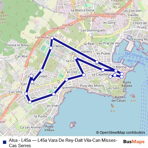 Alsa - L45a bus Line Map
