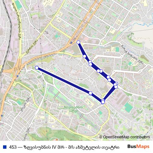 453 bus Line Map
