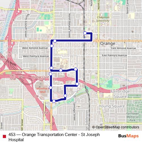 453 bus Line Map