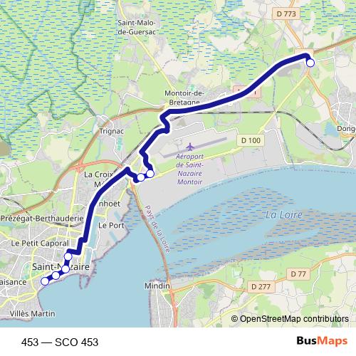 453 bus Line Map