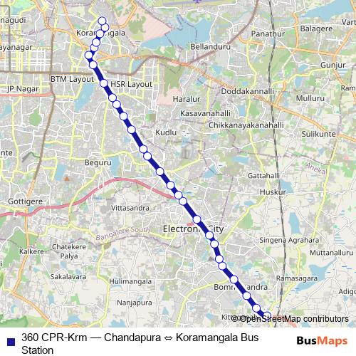 360 CPR-Krm bus Line Map