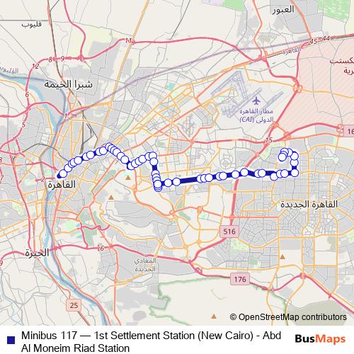 Minibus 117 bus Line Map
