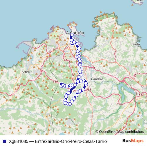 Xg881085 bus Line Map