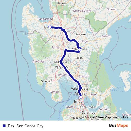 Pitx–San Carlos City bus Line Map