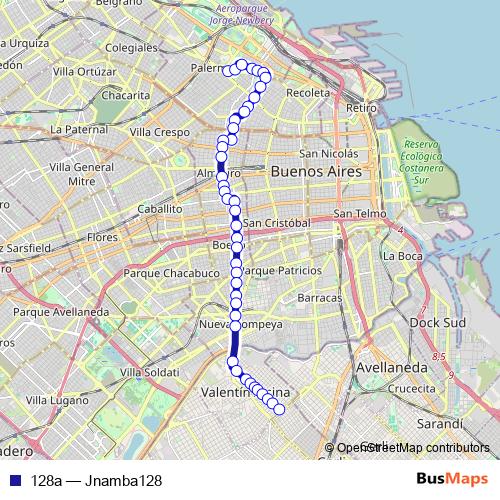 128a bus Line Map