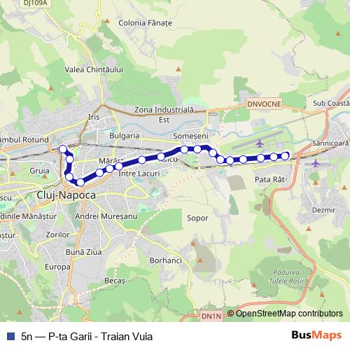 5n trolleybus Line Map
