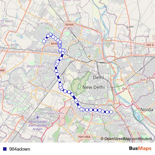 984adown bus Line Map