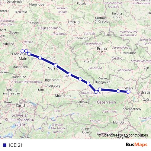 ICE 21 rail Line Map
